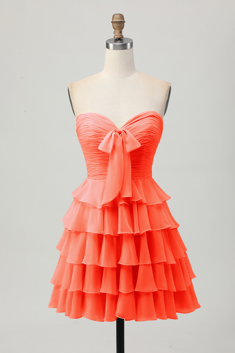 WEDTREND Women Strapless Tiered Homecoming Dress Light Yellow A Line Ruched Short Prom Dress with Bow WEDTREND Women Strapless Tiered Homecoming Dress Light Yellow A Line Ruched Short Prom Dress with Bow
