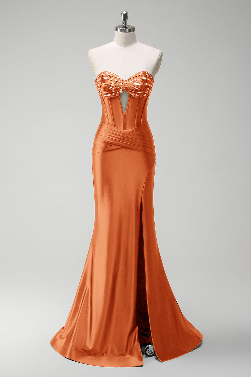 WEDTREND Women Dark Green Prom Dress with Beading Mermaid Removable Straps Slit Corset Cut Out Strapless Formal Dress WEDTREND Women Dark Green Prom Dress with Beading Mermaid Removable Straps Slit Corset Cut Out Strapless Formal Dress