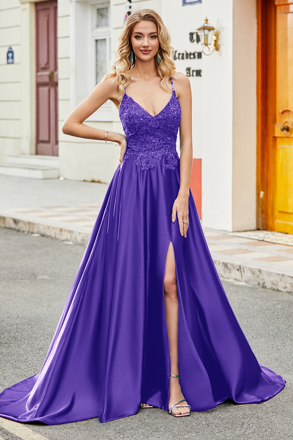 Wedtrend Women Royal Blue Prom Dress A-Line Spaghetti Straps Long Evening Party Dress with Slit WEDTREND Wedtrend Women Royal Blue Prom Dress A-Line Spaghetti Straps Long Evening Party Dress with Slit WEDTREND