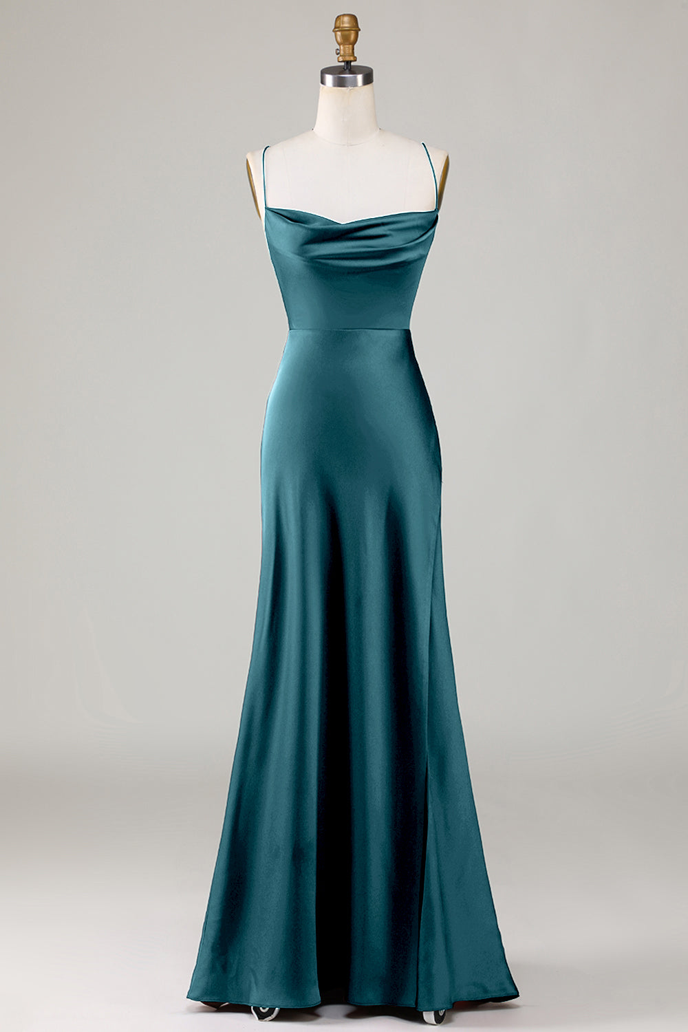 Wedtrend Women Bridesmaid Dress A-Line Spaghetti Straps Sleeveless Satin Maxi Dress With Slit WEDTREND Wedtrend Women Bridesmaid Dress A-Line Spaghetti Straps Sleeveless Satin Maxi Dress With Slit WEDTREND