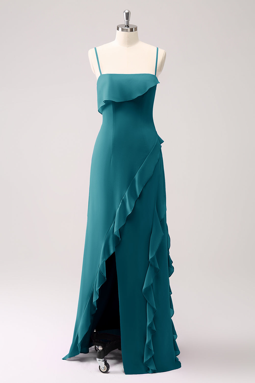 Wedtrend Women Sheath Bridesmaid Dress with Slit Spaghetti Straps Ruffle Long Wedding Party Guest Dress WEDTREND Wedtrend Women Sheath Bridesmaid Dress with Slit Spaghetti Straps Ruffle Long Wedding Party Guest Dress WEDTREND