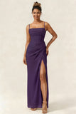 Green Flower Mermaid Corset Chiffon Long Bridesmaid Dress with Slit