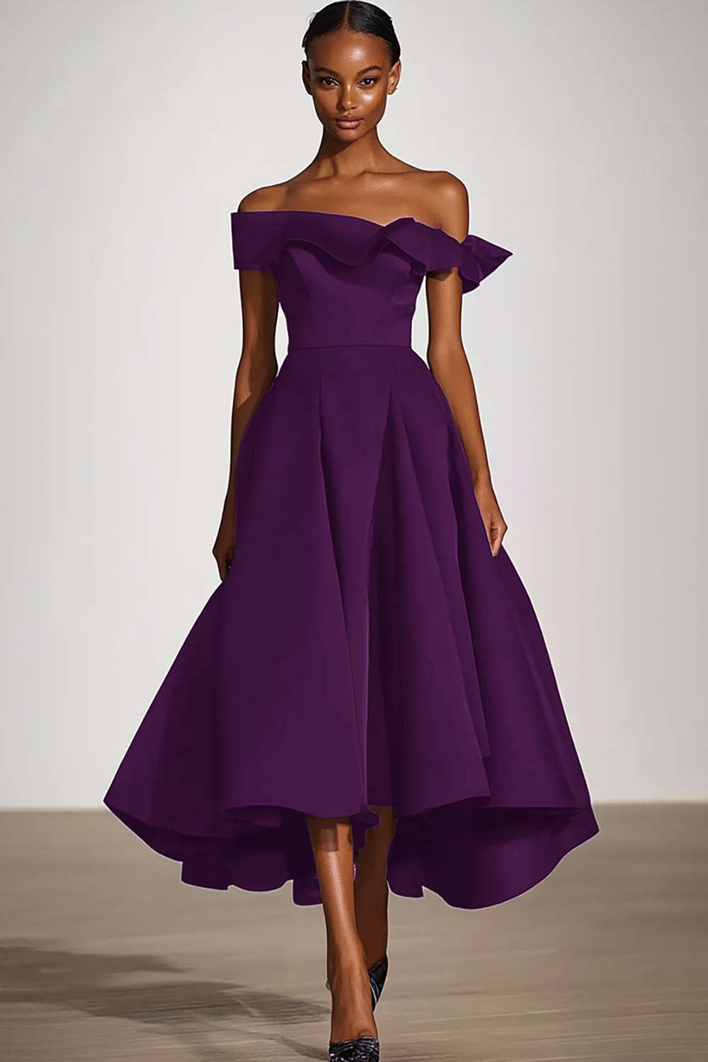 WEDTREND Women Off The Shoulder Formal Dress Black A Line Midi Vintage Cocktail Dress WEDTREND Women Off The Shoulder Formal Dress Black A Line Midi Vintage Cocktail Dress