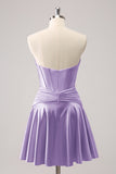 Cute Burgundy A Line Sweetheart Criss Cross Corset Homecoming Dress with Ruffles