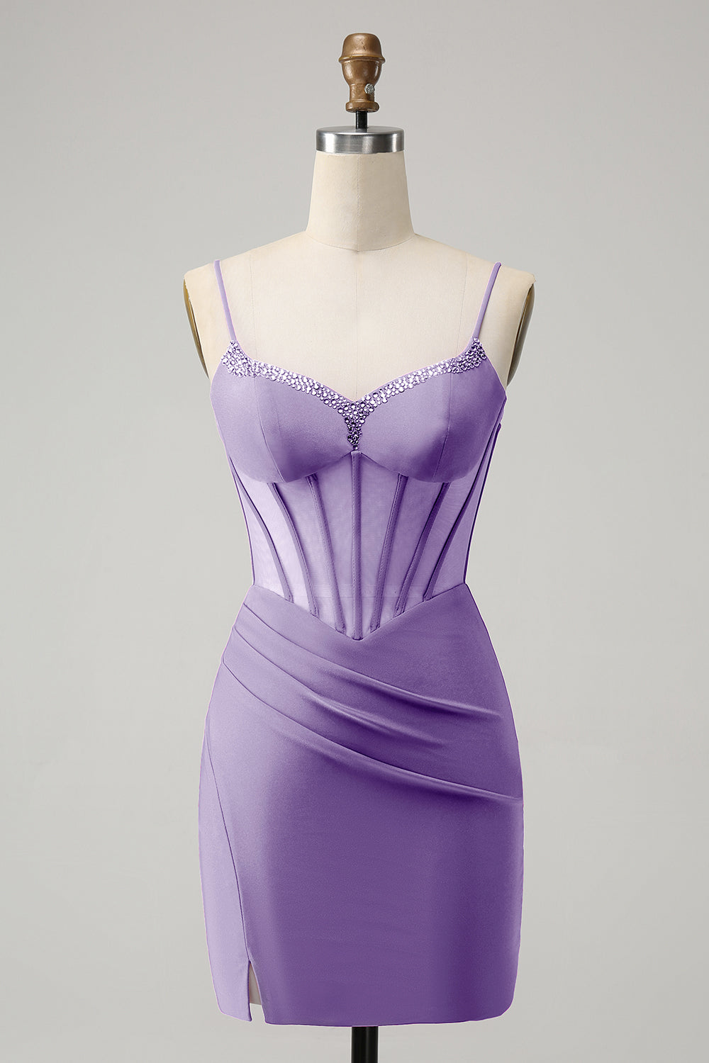 short purple dress for wedding Primavera Couture 3833 Size 8 Lavender Short Homecoming Dress Fitted Sequin Cocktail Dress