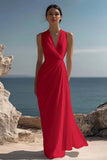 White A Line V-Neck Ruched Engagement Dress