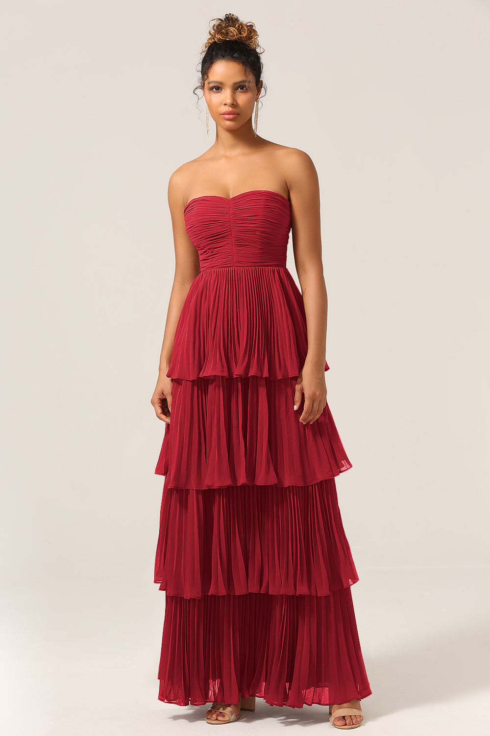 Wedtrend Women Long Bridesmaid Dress A-Line Sweetheart Tiered Floor Length Chiffon Wedding Party Dress WEDTREND Wedtrend Women Long Bridesmaid Dress A-Line Sweetheart Tiered Floor Length Chiffon Wedding Party Dress WEDTREND