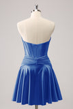 Cute Burgundy A Line Sweetheart Criss Cross Corset Homecoming Dress with Ruffles