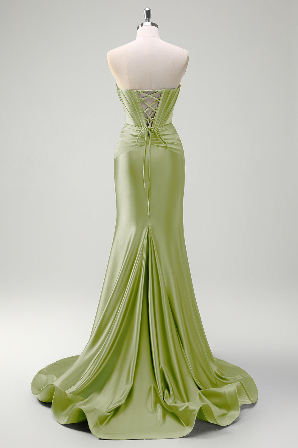 WEDTREND Women Dark Green Beaded Long Prom Dress with Slit Mermaid Strapless Corset Cut Out Evening Party Dress WEDTREND Women Dark Green Beaded Long Prom Dress with Slit Mermaid Strapless Corset Cut Out Evening Party Dress