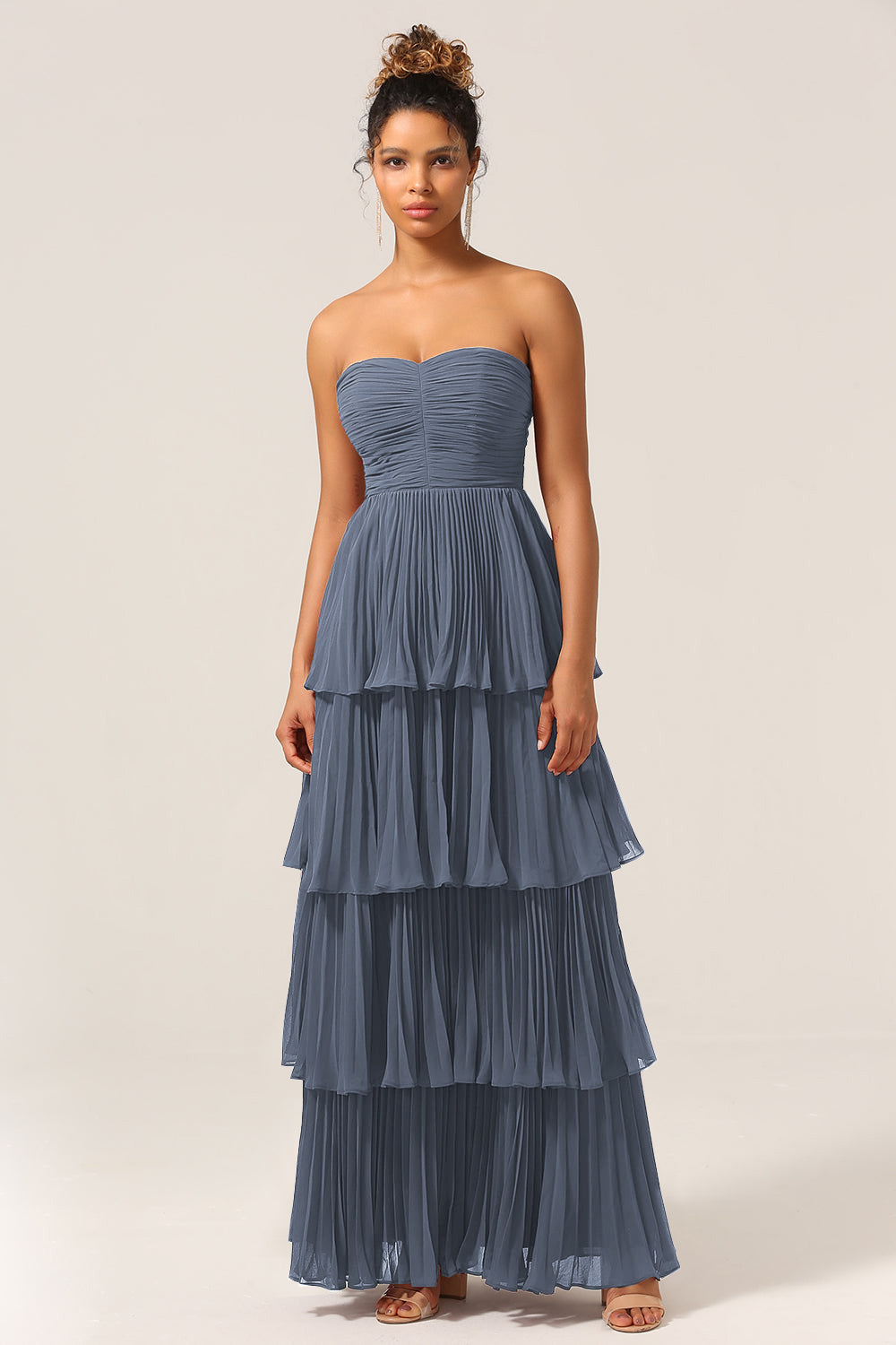 Wedtrend Women Long Bridesmaid Dress A-Line Sweetheart Tiered Floor Length Chiffon Wedding Party Dress WEDTREND Wedtrend Women Long Bridesmaid Dress A-Line Sweetheart Tiered Floor Length Chiffon Wedding Party Dress WEDTREND