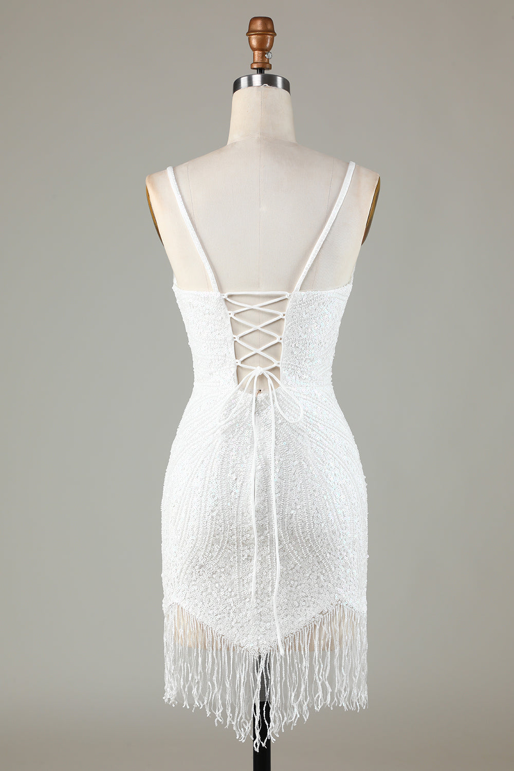 WEDTREND Women Sparkly White Short Homecoming Dress with Tassel Bodycon Lace-Up Back Beaded Cocktail Dress WEDTREND Women Sparkly White Short Homecoming Dress with Tassel Bodycon Lace-Up Back Beaded Cocktail Dress