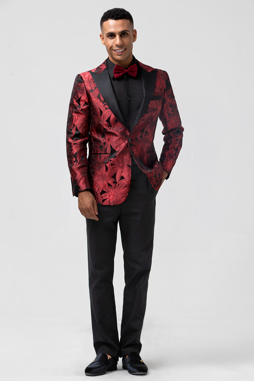 Wedtrend Men's Wedding Suits Red Jacquard Peak Lapel Jacquard One Button 2 Piece Prom Suits WEDTREND Wedtrend Men's Wedding Suits Red Jacquard Peak Lapel Jacquard One Button 2 Piece Prom Suits WEDTREND