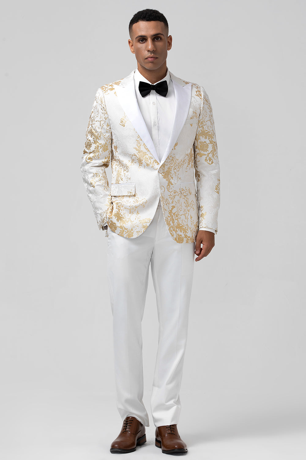 Wedtrend Men's Wedding Suits Champagne Peak Lapel One Button