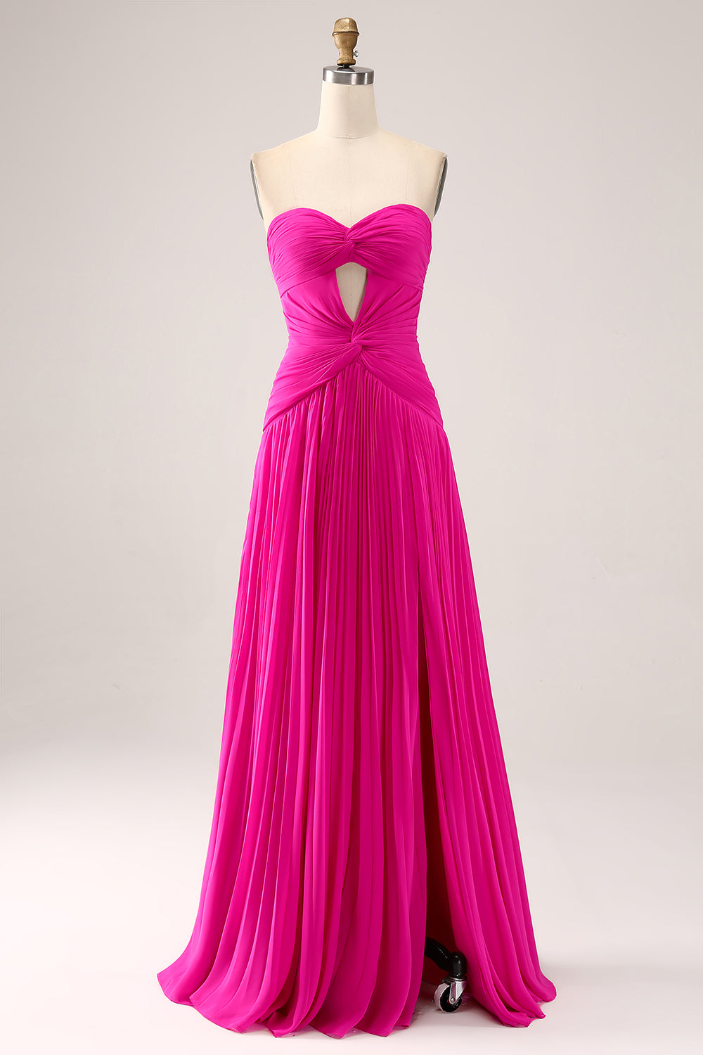 Wedtrend Women Fuchsia Wedding Guest Dress A-Line Pleated Hollow Out Long Maxi Dress With Slit WEDTREND Wedtrend Women Fuchsia Wedding Guest Dress A-Line Pleated Hollow Out Long Maxi Dress With Slit WEDTREND