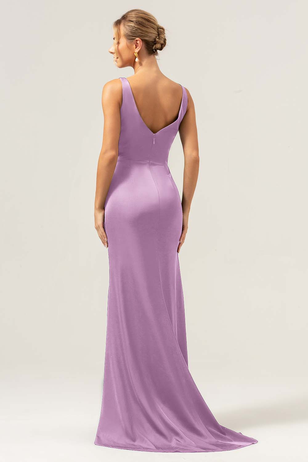 high low purple bridesmaid dresses A-Line Tulle High Low Long Prom Dress Simple Bridesmaid Dress US 16 / Custom Color