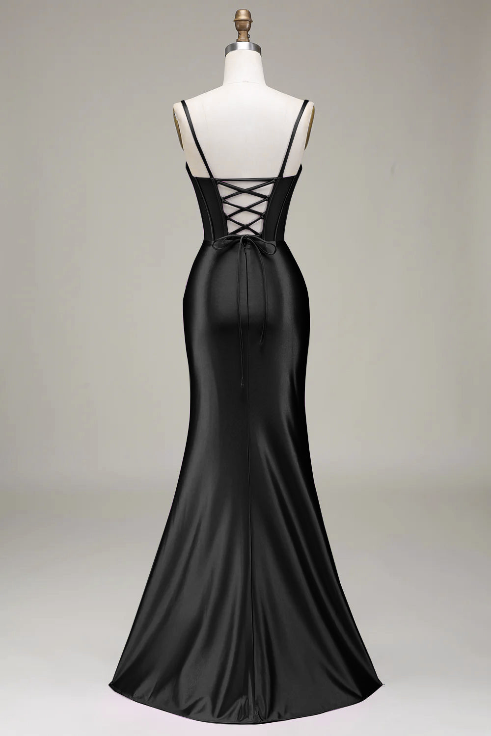 jordyn formal satin mermaid dress with train fitted lace wedding dress Windsor Jordyn Formal Satin Mermaid Dress with Train in Black