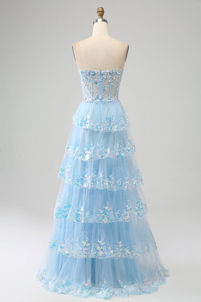 Princess 3D Flower sweet A-line Tulle Evening Dress/ Purple Prom Dress Handmade Y4677