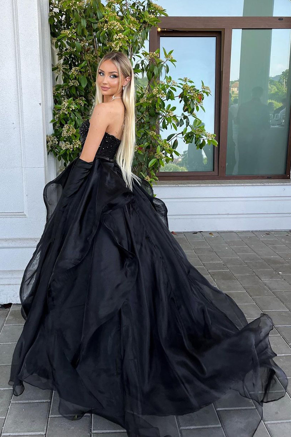 Wedtrend Women Black Bridal Dress A Line Sweetheart Strapless Long Black Prom Dress with Beading WEDTREND Wedtrend Women Black Bridal Dress A Line Sweetheart Strapless Long Black Prom Dress with Beading WEDTREND