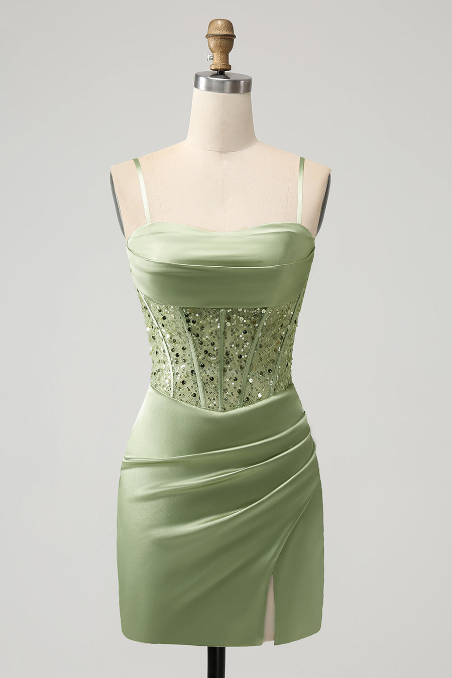 sachin and babi light blue dress Emerald Green Short Homecoming Dress with Ruffles Emerald / 2 main image 1