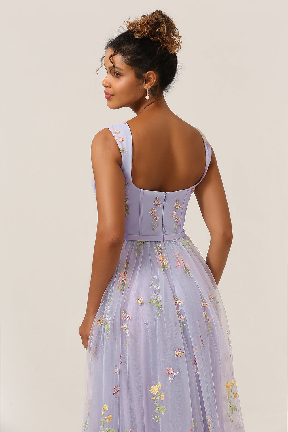 Wedtrend Women Lilac Prom Dress A Line Sweetheart Tea Length Formal