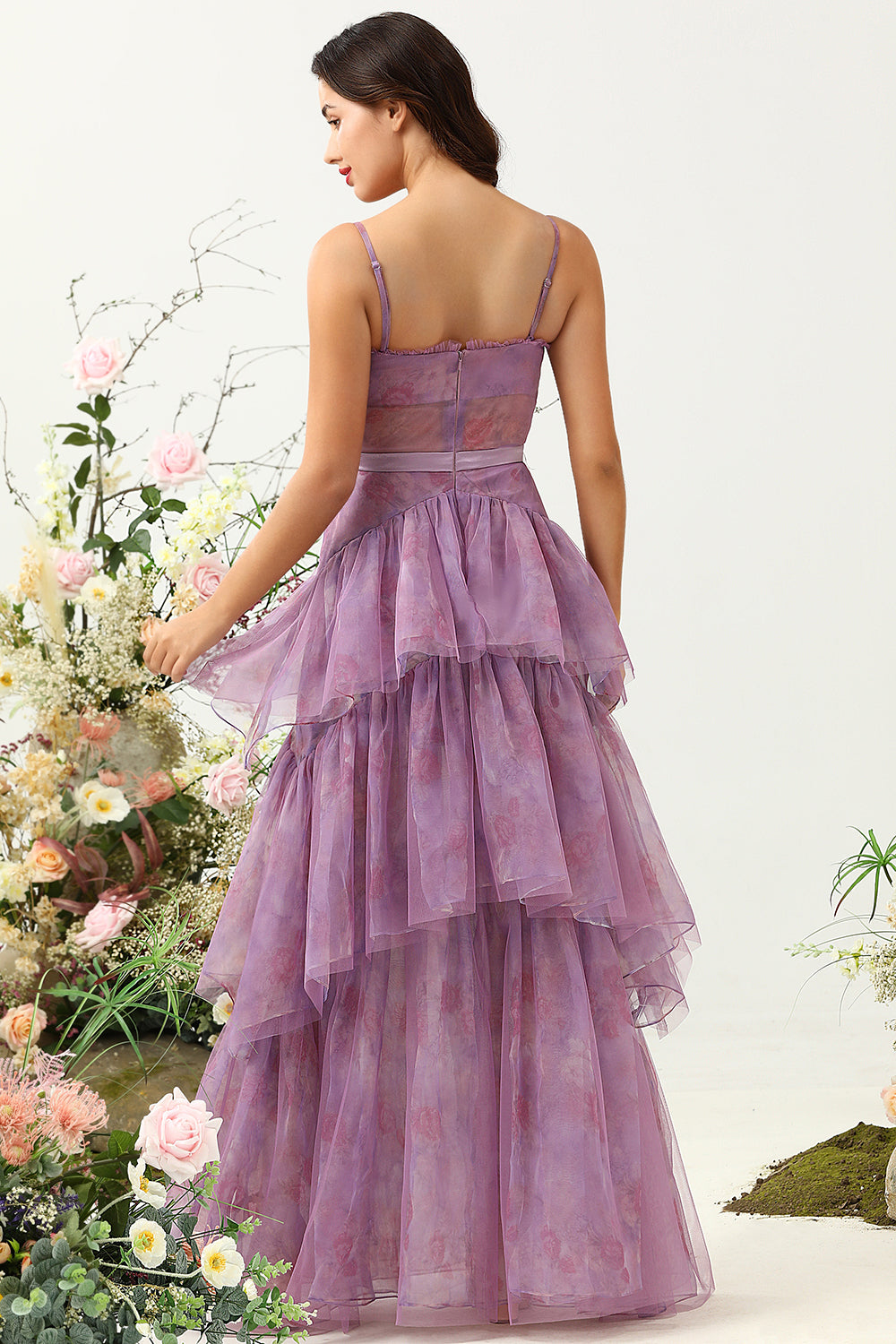 Wedtrend Women Purple Formal Party Dress A Line Spaghetti Straps Corset Tiered Wedding Guest Dress WEDTREND Wedtrend Women Purple Formal Party Dress A Line Spaghetti Straps Corset Tiered Wedding Guest Dress WEDTREND