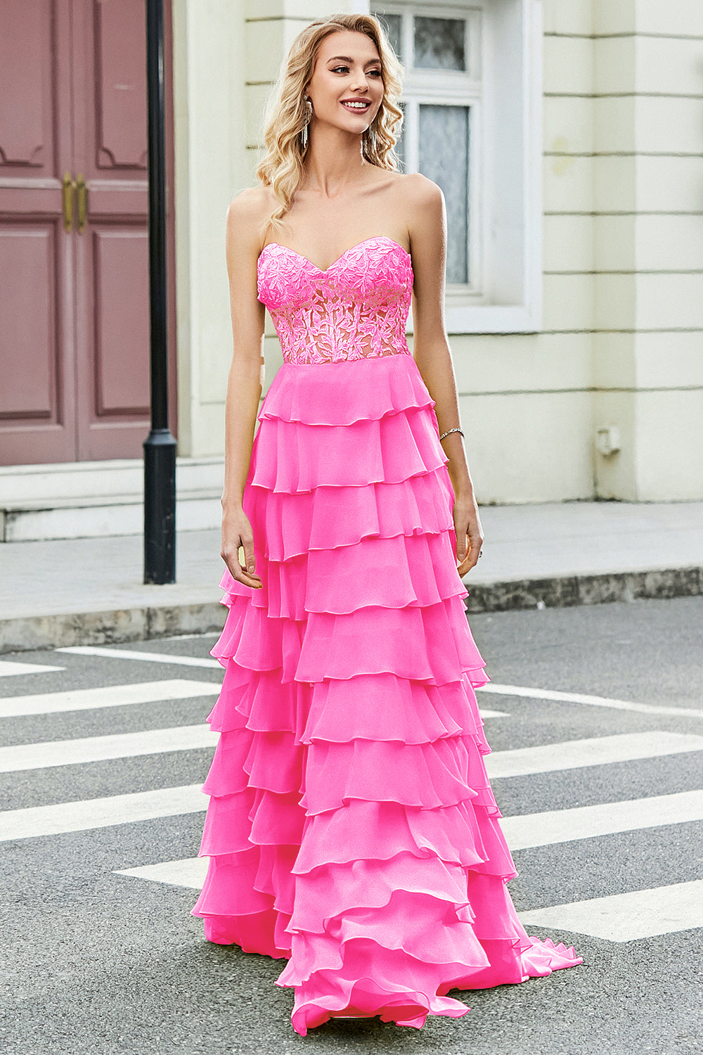 Wedtrend Women Lilac Prom Dress A Line Sweetheart Corset Evening Party Dress with Appliques Ruffles WEDTREND Wedtrend Women Lilac Prom Dress A Line Sweetheart Corset Evening Party Dress with Appliques Ruffles WEDTREND