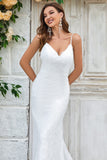 Trumpet/Mermaid Spaghetti Straps Court Train Lace Wedding Dress