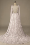 Ball-Gown/Princess Illusion Court Train Lace Wedding Dress with Bowknot