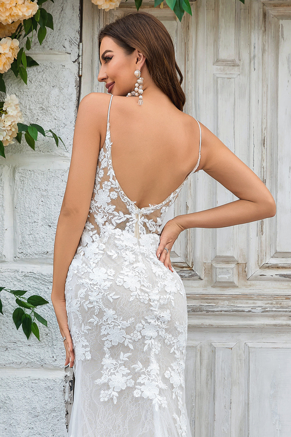 Wedtrend Women Bridal Dress Trumpet/Mermaid Spaghetti Straps Court Train Tulle Lace Wedding Dress WEDTREND Wedtrend Women Bridal Dress Trumpet/Mermaid Spaghetti Straps Court Train Tulle Lace Wedding Dress WEDTREND