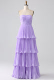 Dusty Sage A-Line Sweetheart Tiered Chiffon Floor Length Dress