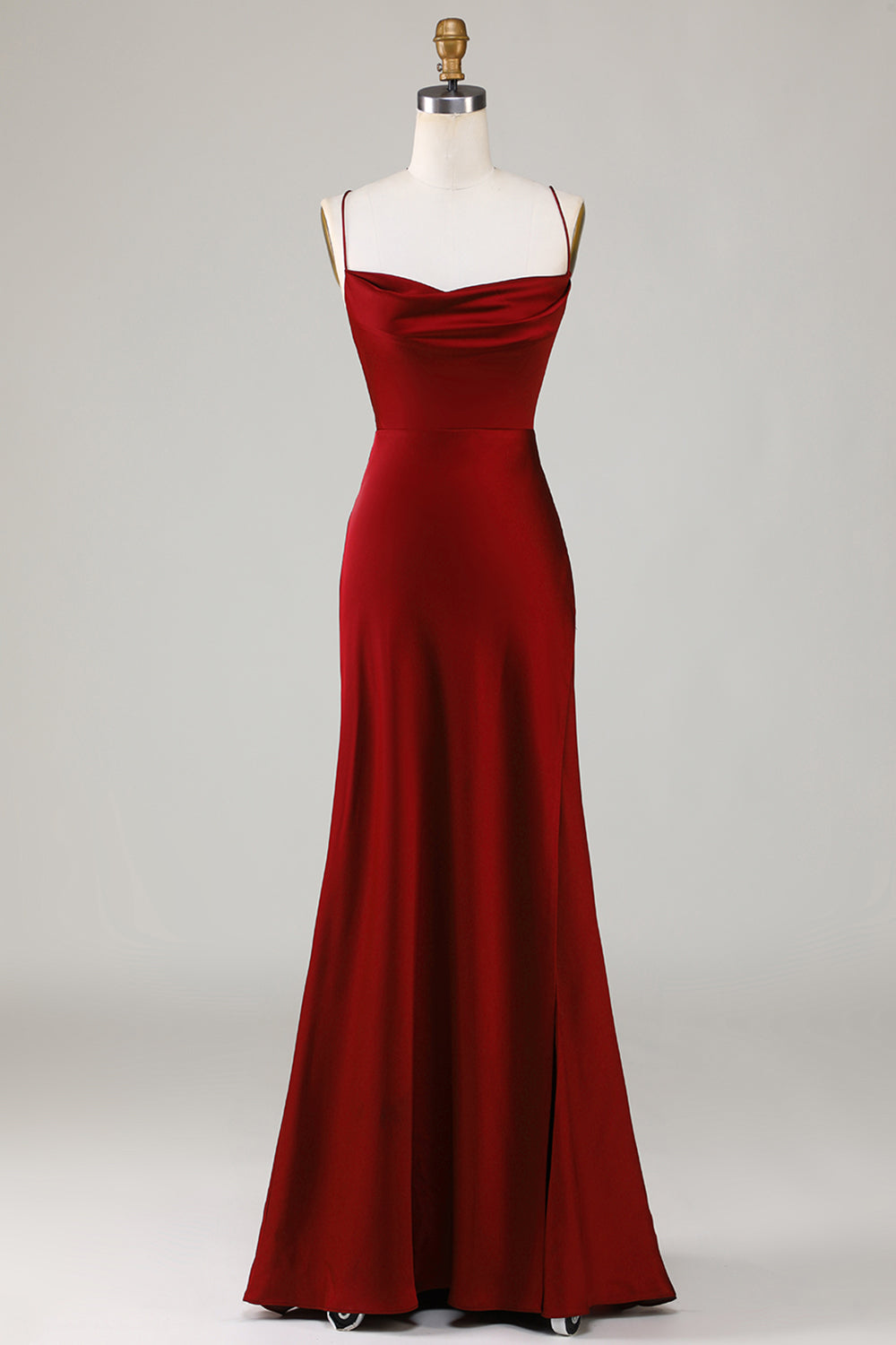 Wedtrend Women Bridesmaid Dress A-Line Spaghetti Straps Sleeveless Satin Maxi Dress With Slit WEDTREND Wedtrend Women Bridesmaid Dress A-Line Spaghetti Straps Sleeveless Satin Maxi Dress With Slit WEDTREND
