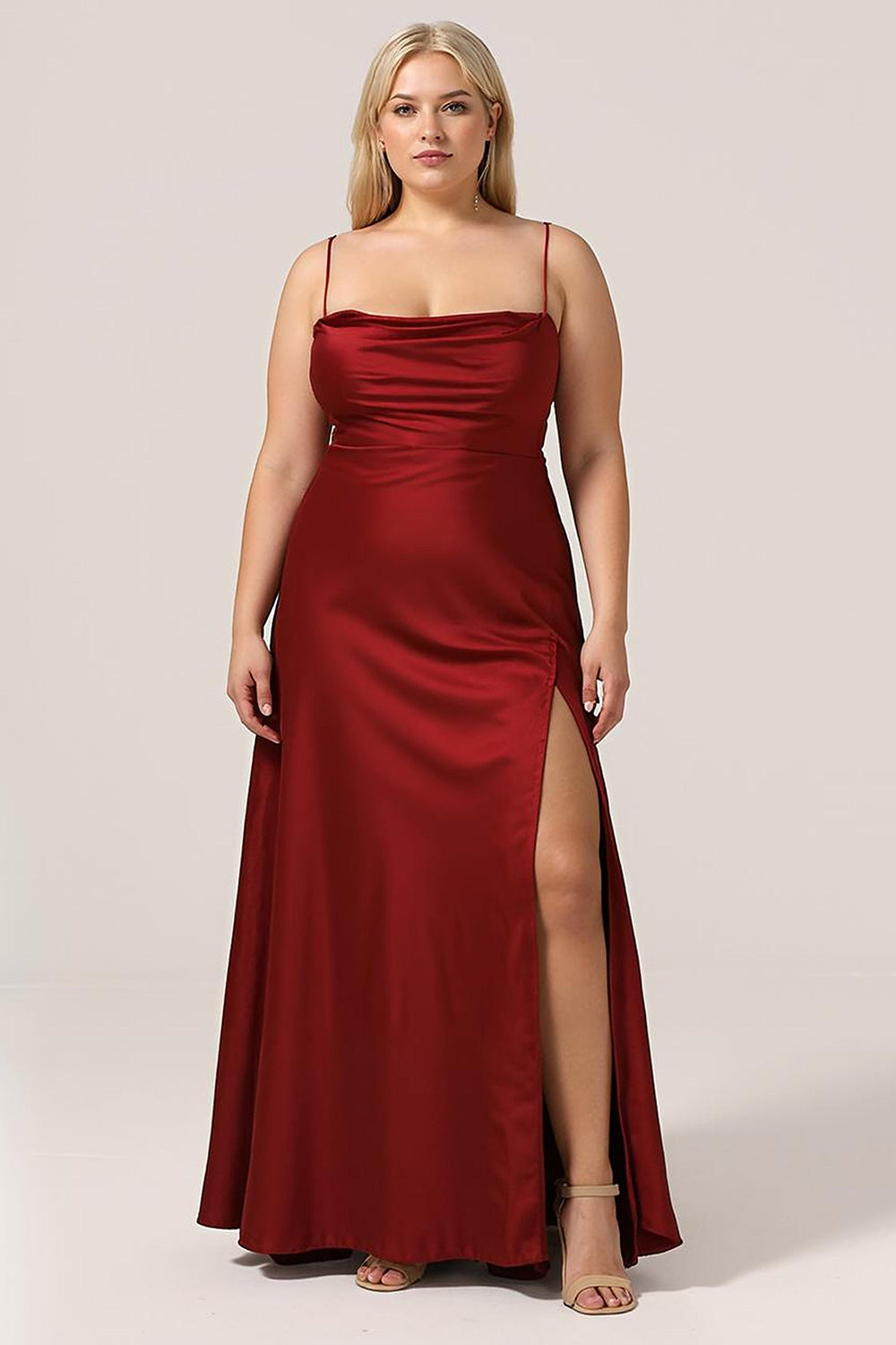 Wedtrend Women Plus Size Burgundy Bridesmaid Dress A-Line Spaghetti Straps Floor-Length Satin Wedding Party Dress WEDTREND Wedtrend Women Plus Size Burgundy Bridesmaid Dress A-Line Spaghetti Straps Floor-Length Satin Wedding Party Dress WEDTREND