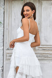 Ivory A Line Detachable Spaghetti Straps Lace Wedding Dress