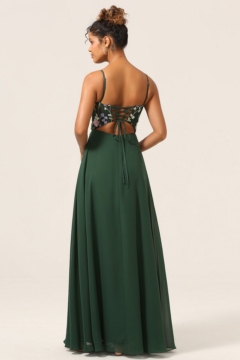 Wedtrend Women Plus Size Dark Green Bridesmaid Dress A-Line Spaghetti Straps Chiffon Wedding Party Dress with 3D Flowers WEDTREND Wedtrend Women Plus Size Dark Green Bridesmaid Dress A-Line Spaghetti Straps Chiffon Wedding Party Dress with 3D Flowers WEDTREND