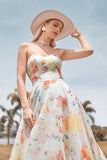 Ivory Flower Ball-Gown/Princess Sweep Train Wedding Dress with Half Sleeves