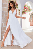 Ivory A Line Halter Court Train Wedding Dress with Sleeveless