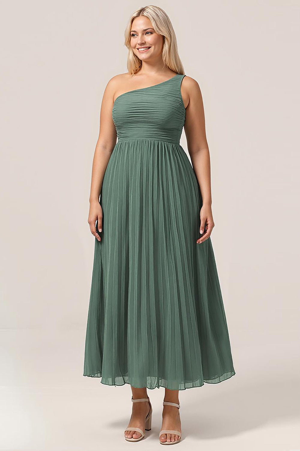 Wedtrend Women Plus Size Eucalyptus Long Bridesmaid Dress One Shoulder A Line Ruched Wedding Guest Dress, Eucalyptus / US18W Wedtrend Women Plus Size Eucalyptus Long Bridesmaid Dress One Shoulder A Line Ruched Wedding Guest Dress, Eucalyptus / US18W
