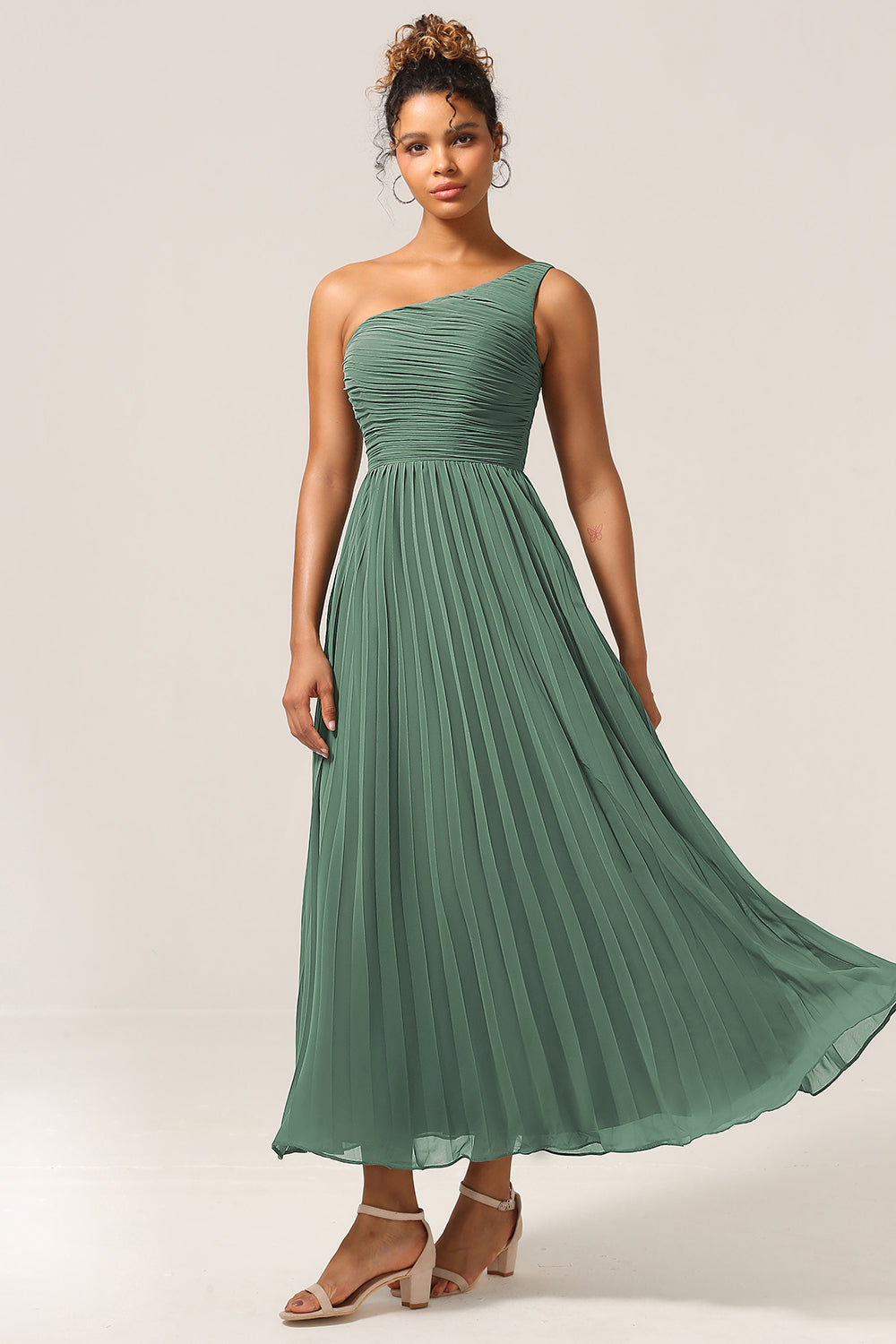 Wedtrend Women Eucalyptus Long Bridesmaid Dress One Shoulder A Line Ruched Wedding Guest Dress WEDTREND Wedtrend Women Eucalyptus Long Bridesmaid Dress One Shoulder A Line Ruched Wedding Guest Dress WEDTREND