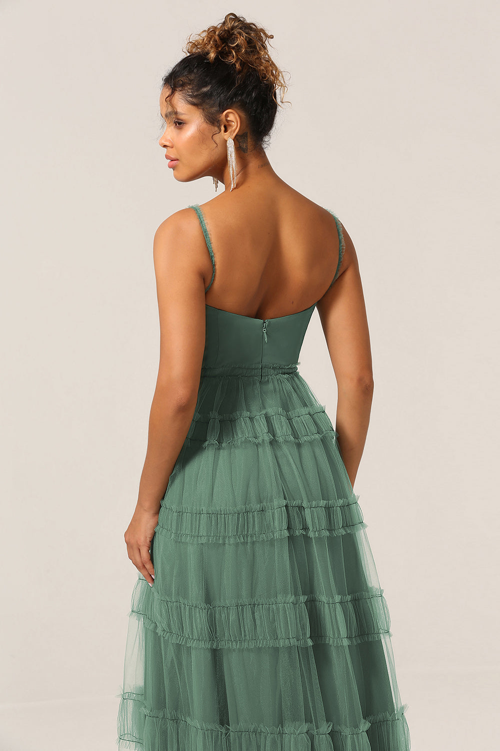 Wedtrend Women Eucalyptus Tulle Long Bridesmaid Dress A Line Spaghetti Straps Wedding Guest Dress WEDTREND Wedtrend Women Eucalyptus Tulle Long Bridesmaid Dress A Line Spaghetti Straps Wedding Guest Dress WEDTREND