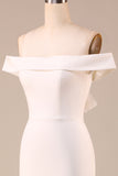 Ivory Mermaid Off The Shoulder Sweep Train Wedding Dress