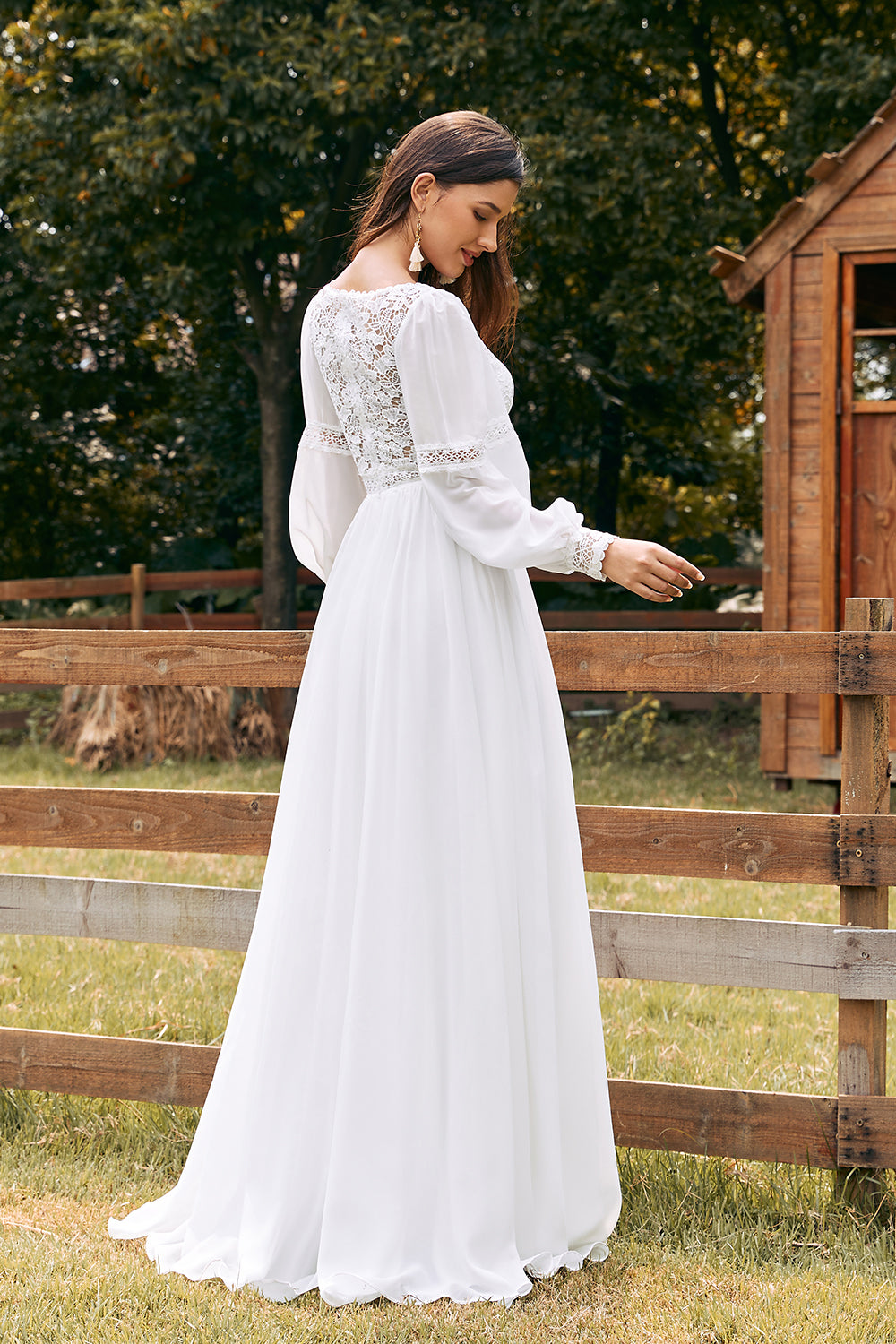 bateau long sleeve wedding dress Long Sleeve Crepe Wedding Dress with Bateau Neckline Lotus Threads Bridal