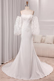 Mermaid Sweetheart V-Neck Court Train Wedding Dress With Appliques