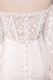 Ivory Mermaid Sweetheart V-Neck Court Train Bridal Dress With Appliqued Lace