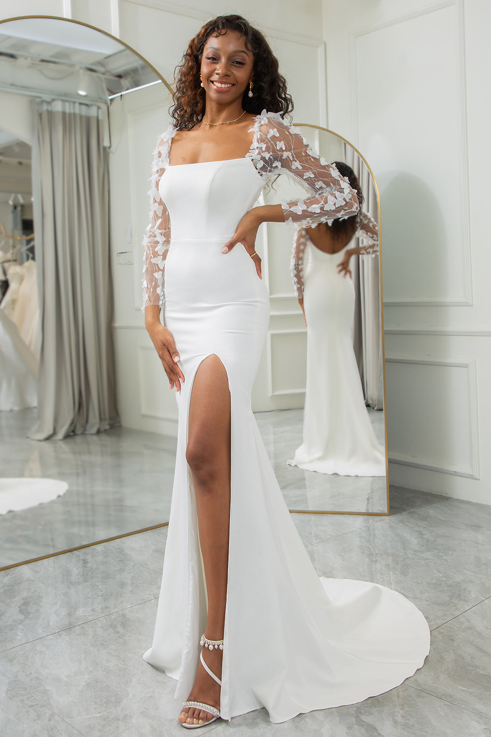 Butterfly Wedding Dress Butterfly Sleeve A-Line Glitter Wedding Dress EU34 Vanilla Butterfly Wedding Dress Butterfly Sleeve A-Line Glitter Wedding Dress EU34 Vanilla