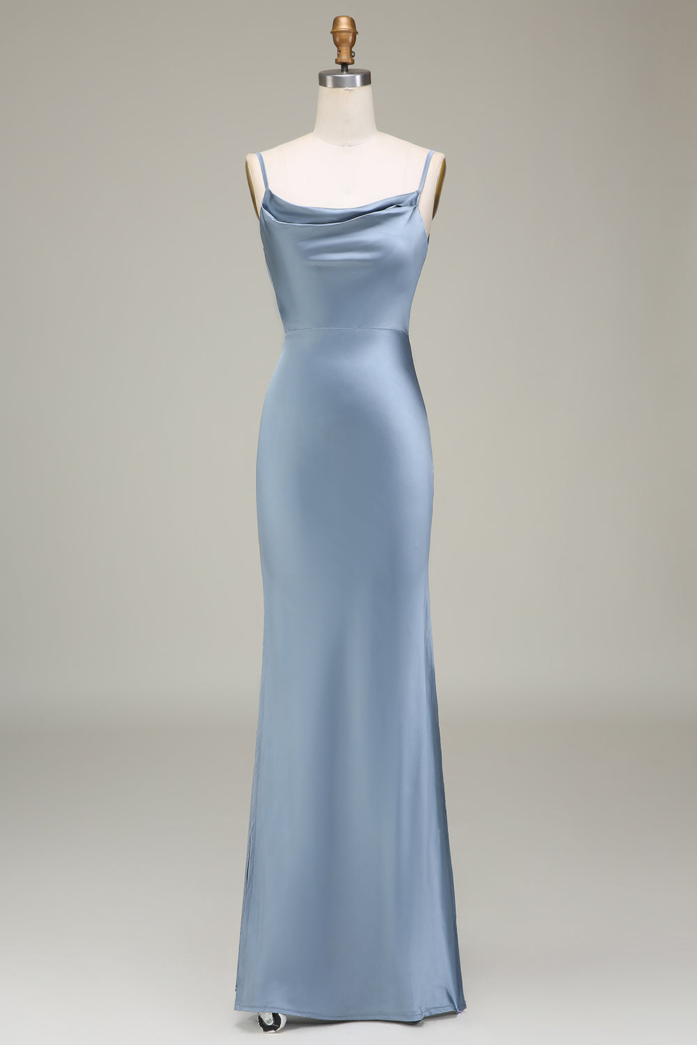 Silk spaghetti strap dress long deals