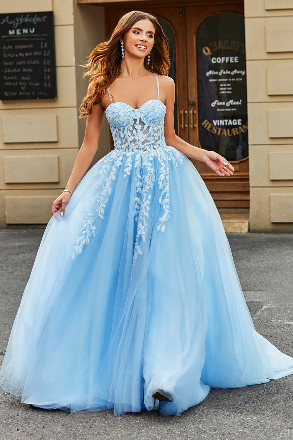Light Blue Tulle Tulle Dress Midi Inch Wedtrend Women Sky Blue