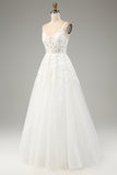 Ivory Ball-Gown Off The Shoulder Beaded Wedding Dress With Appliques