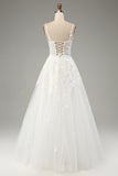 Ivory Ball-Gown Off The Shoulder Beaded Wedding Dress With Appliques