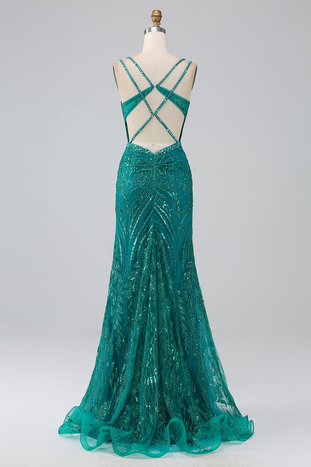 Wedtrend Women Sparkly Dark Green Prom Dress Mermaid Spaghetti Straps Sequin Corset Long Party Dress With Slit WEDTREND Wedtrend Women Sparkly Dark Green Prom Dress Mermaid Spaghetti Straps Sequin Corset Long Party Dress With Slit WEDTREND