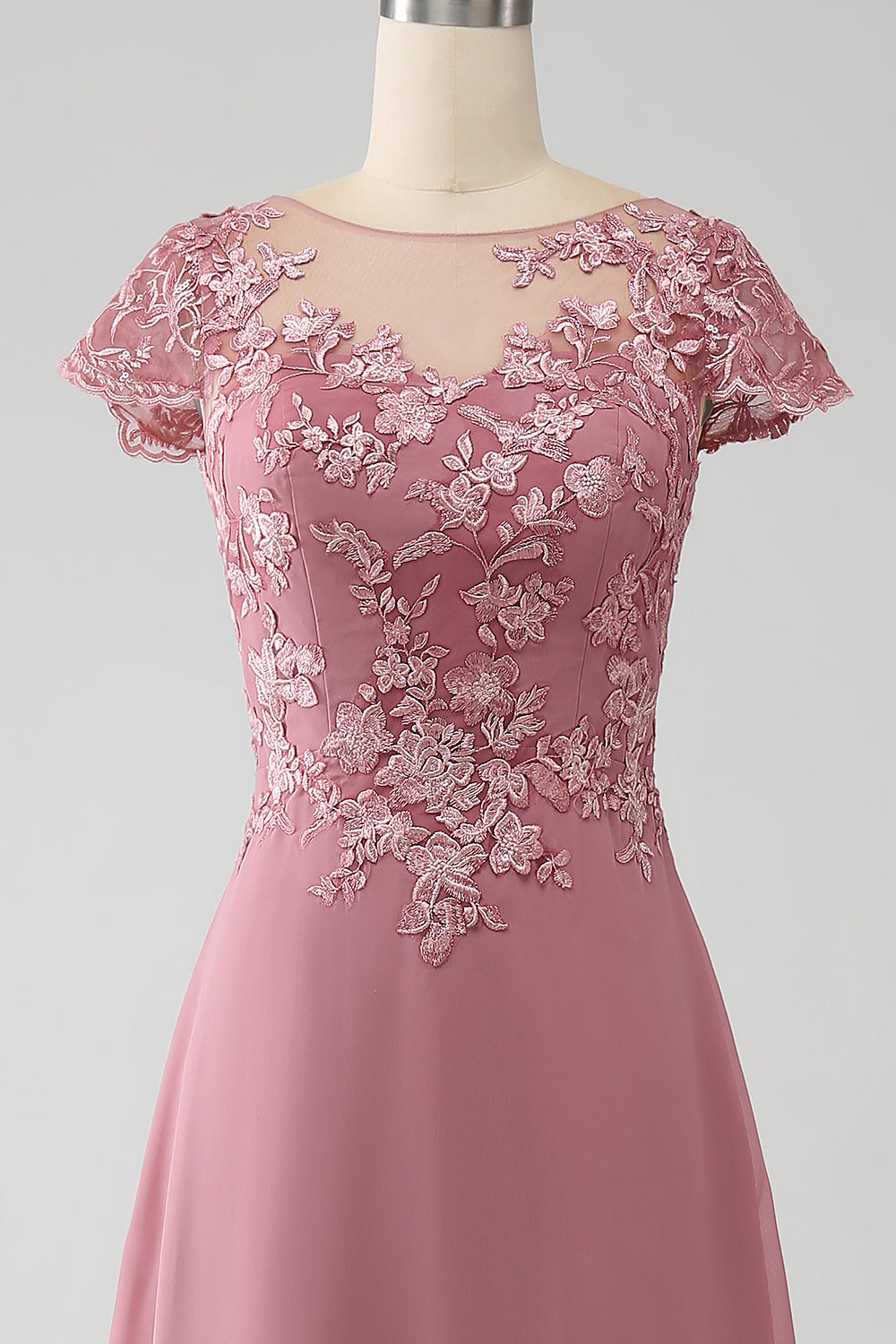 Wedtrend Women Dusty Rose Formal Dress A-Line Tea-Length Mother of the Bride Dress With Appliques WEDTREND Wedtrend Women Dusty Rose Formal Dress A-Line Tea-Length Mother of the Bride Dress With Appliques WEDTREND